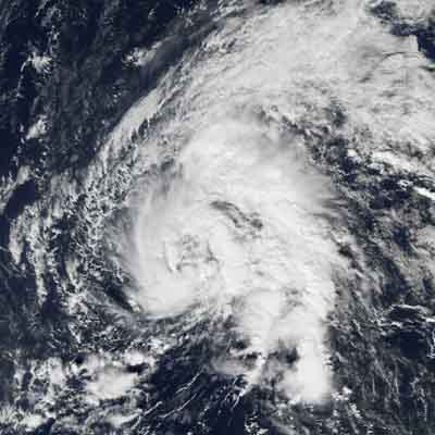 moderatly organized clouds, representing tropical storm zeta