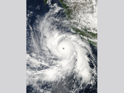 Satellite image of a hurricane