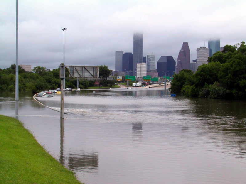 Flooding from Tropical Storm Allison along Interstate 45, just outside of Houston, TX