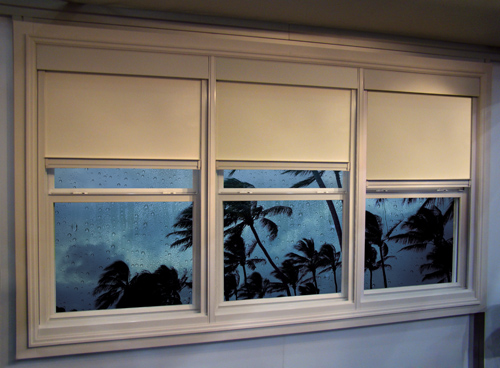 Photo showing the integrated “inside” shade system.