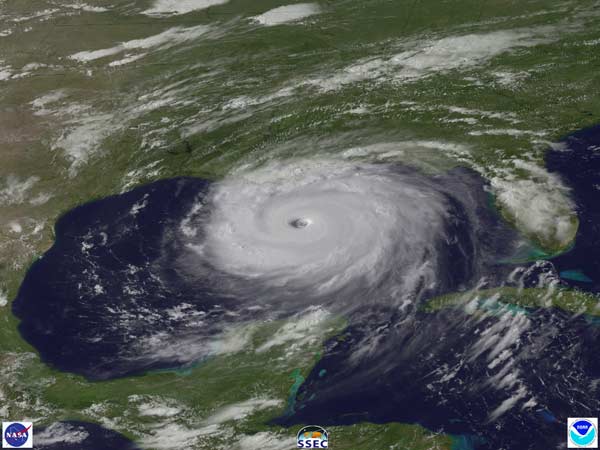 Satellite image of Hurricane Katrina