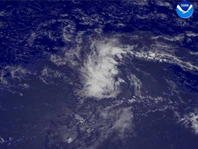 Satellite image of tropical depression 6 from 2004.
